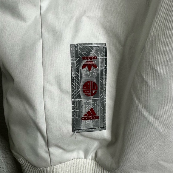 Real Madrid Club Adidas Men's White and Gold Bomber Jacket - Picture 7 of 9